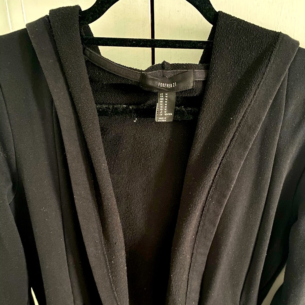 black cardigan Hooded With A Pockets